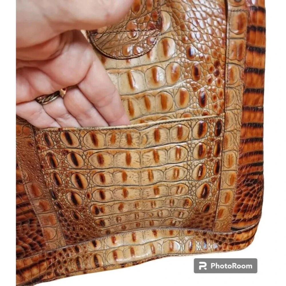 Brahmin Brown Leather Bucket Bag MINT - Picture 6 of 8
